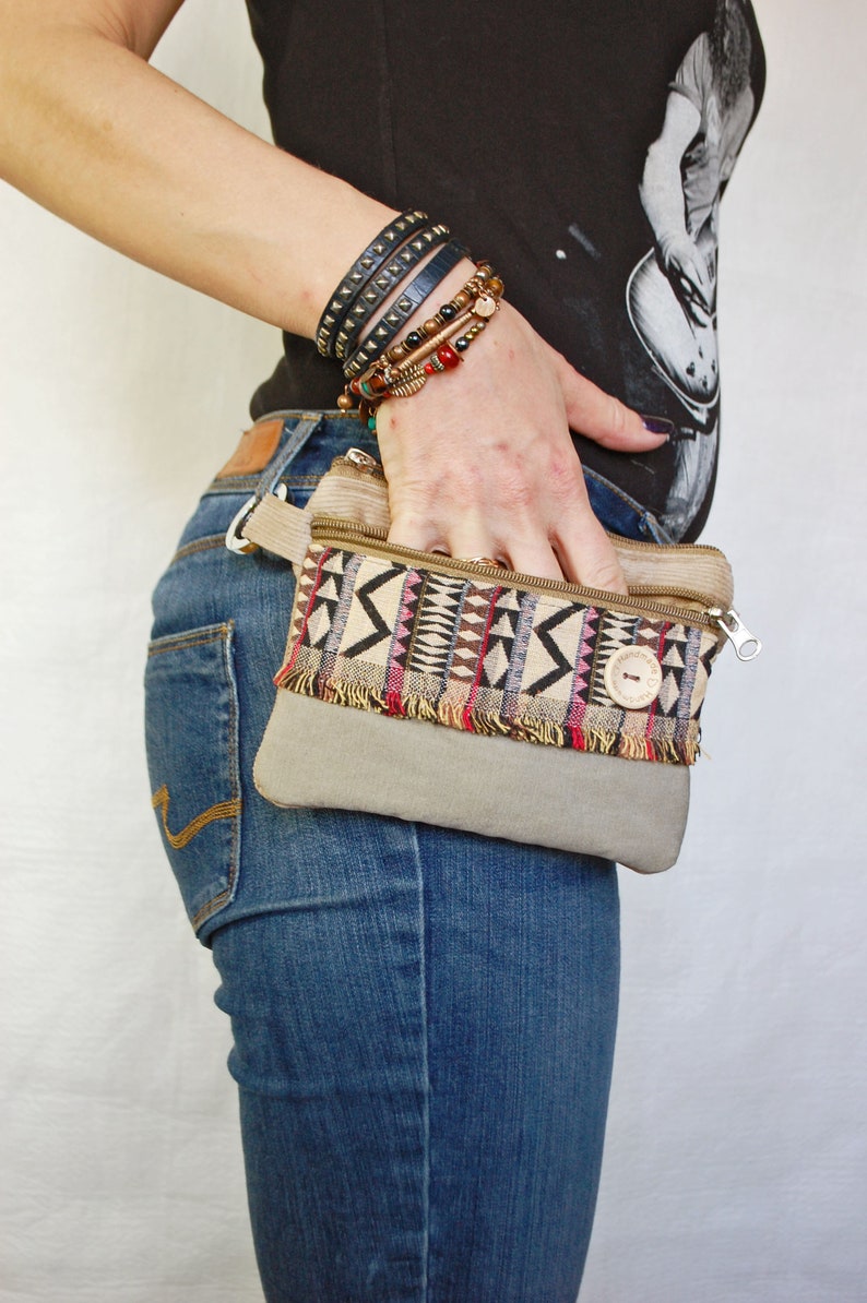 Festival Travel Pocket Belt Wallet Velvet Phone Money Waist Purse Boho Belt Pouch Women