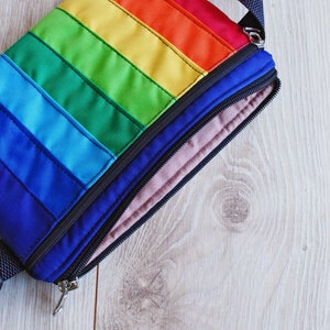 Rainbow Fanny Pack, LGBT Pride Accessory, Waterproof Waist Bag, Nylon Hip Pouch, Belt Wallet image 8
