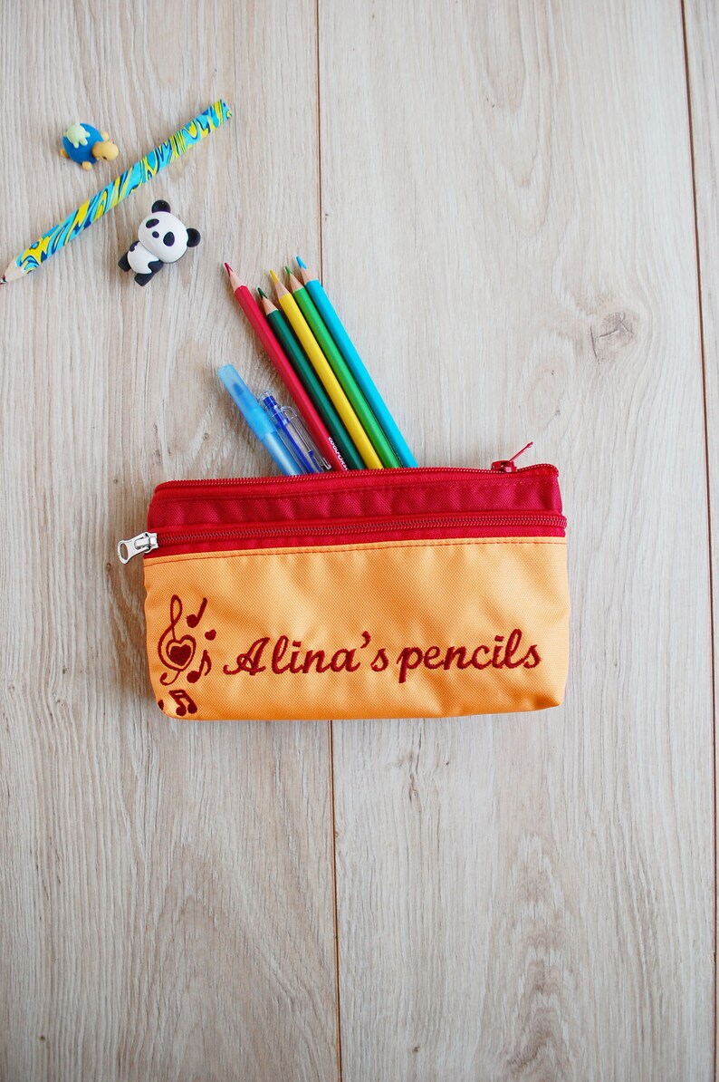 Personalized Pen Pencil Case for Girls Zipper Embroidered Etsy