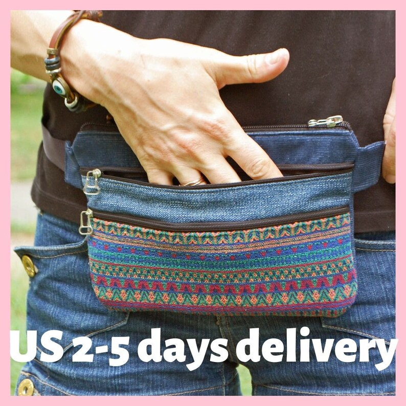 Fanny Pack for Women Boho Plus Size Hippie Waist Bag Denim Etsy
