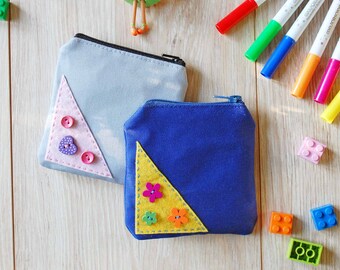 Handmade Mini Cotton Coin Purse, Kids Pocket Money Pouch