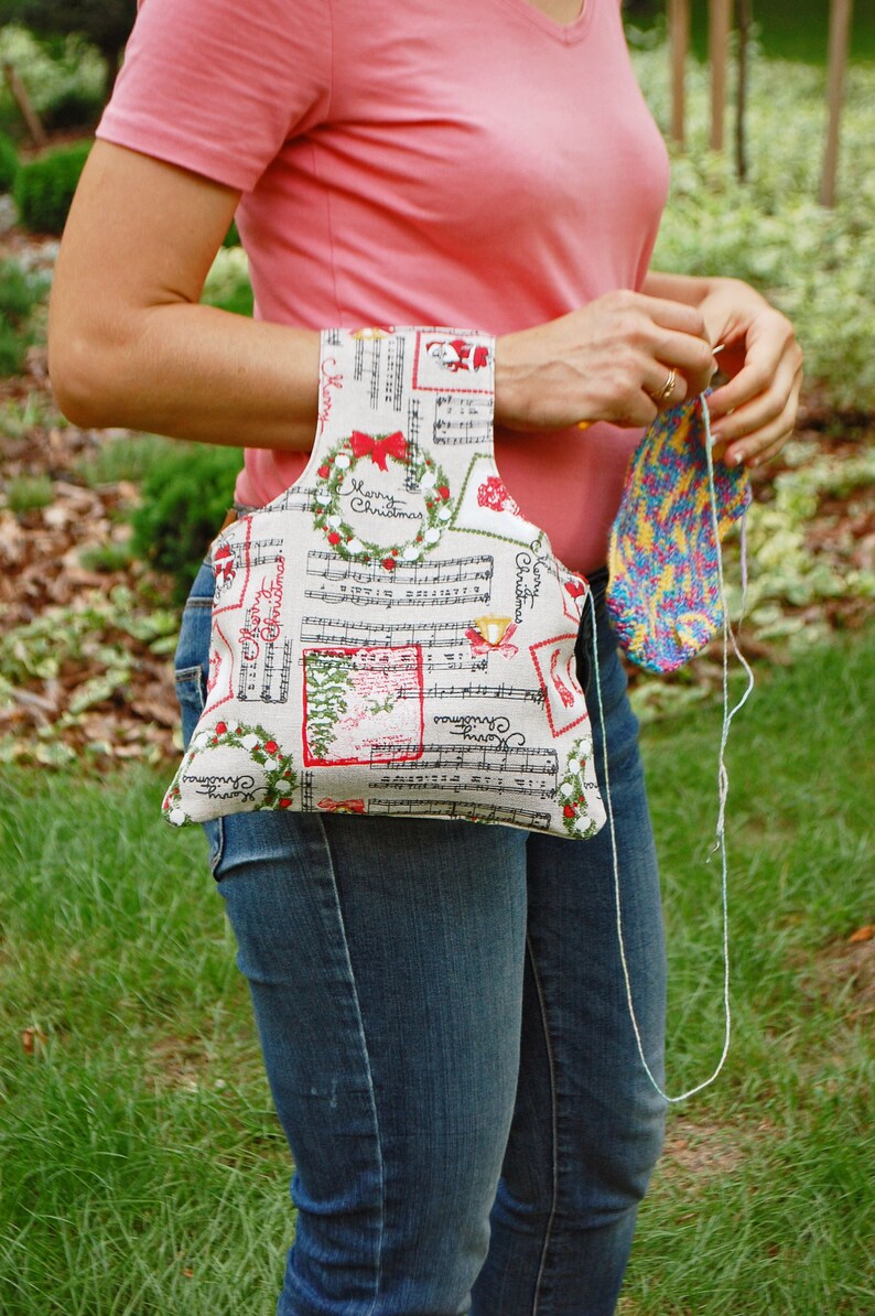 Wrist Crochet Project and Knitting Supply Bag with Christmas image 0