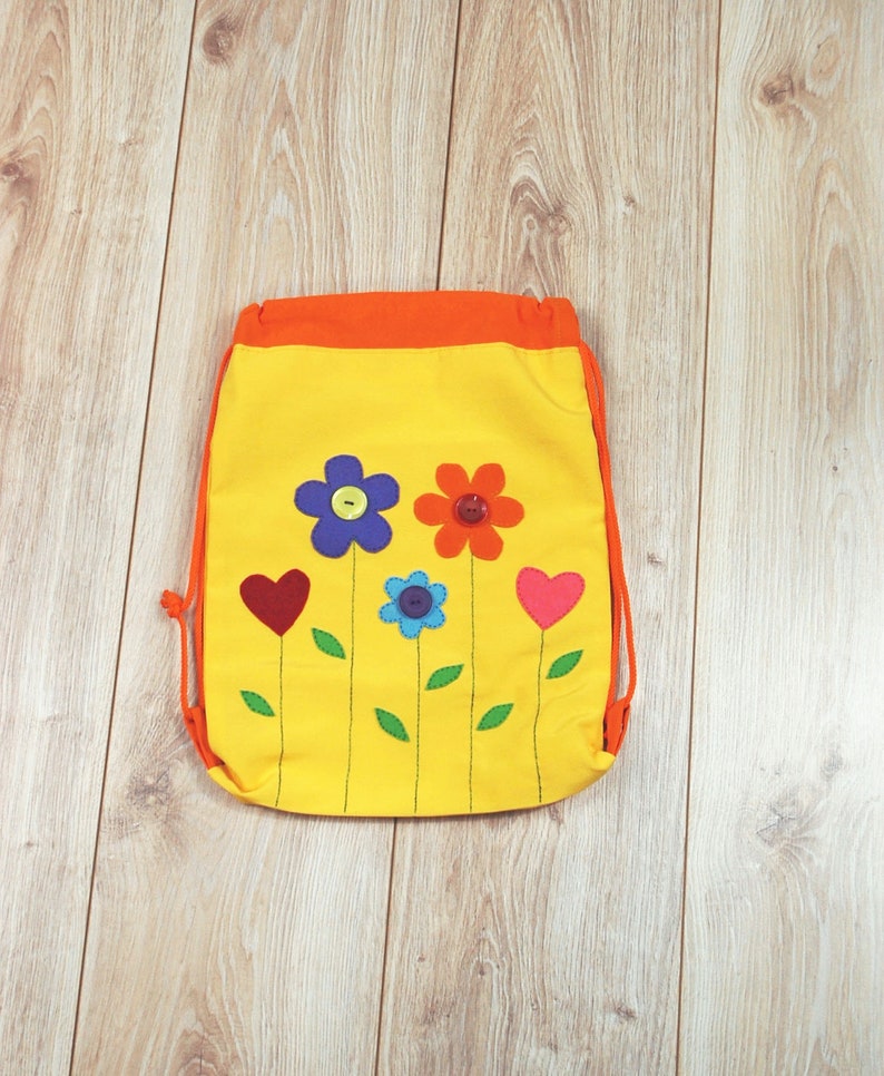 Floral Gift for Little Girl Drawstring Bag with Flowers Sack Etsy