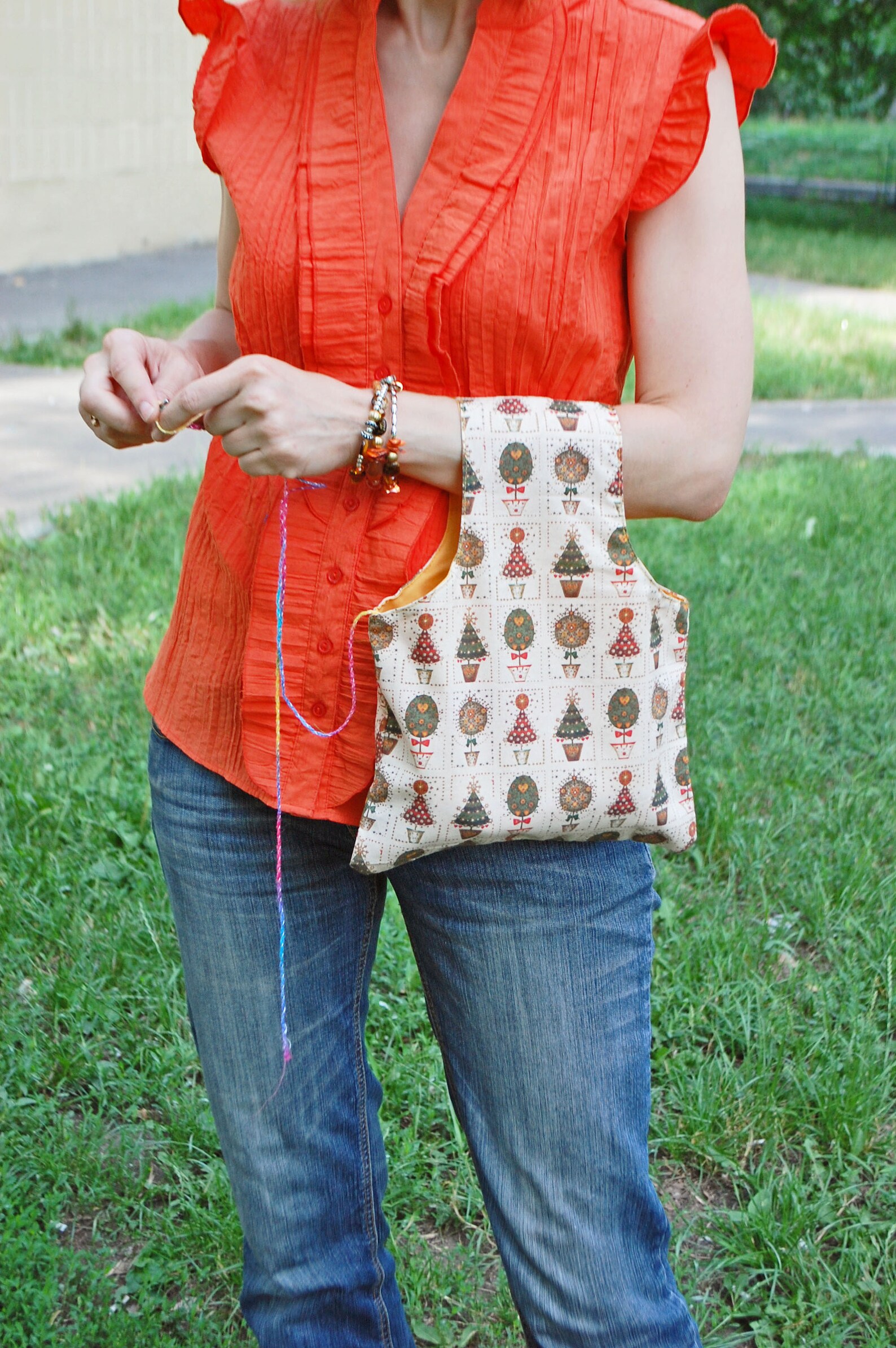 Christmas Knitting Project Bag Knitting Supply Pouch With Etsy UK