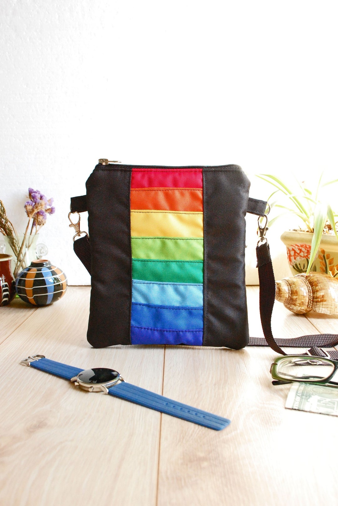 Rainbow Cross Body Bag, Crossbody Pouch, LGBT Pride Accessory, Gay