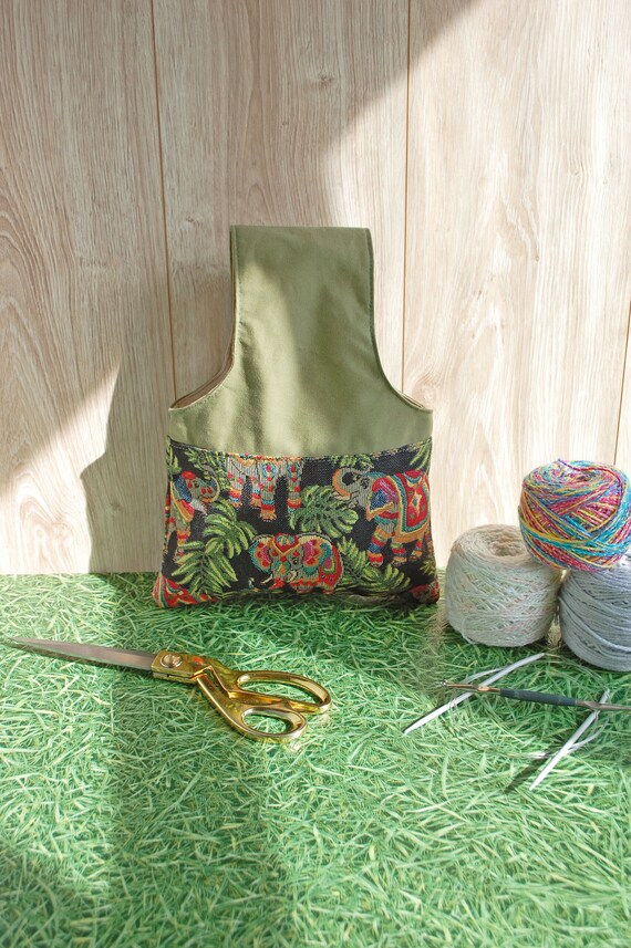 Project Bag Kit with Colorful Elephants Mother and Daughter Gift Idea Gift for KnitterCrochet Yarn Balls Storage Kit