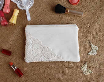 Wedding Bridal Purse Bag, Small Laces Leather Pouch for Bridesmaid