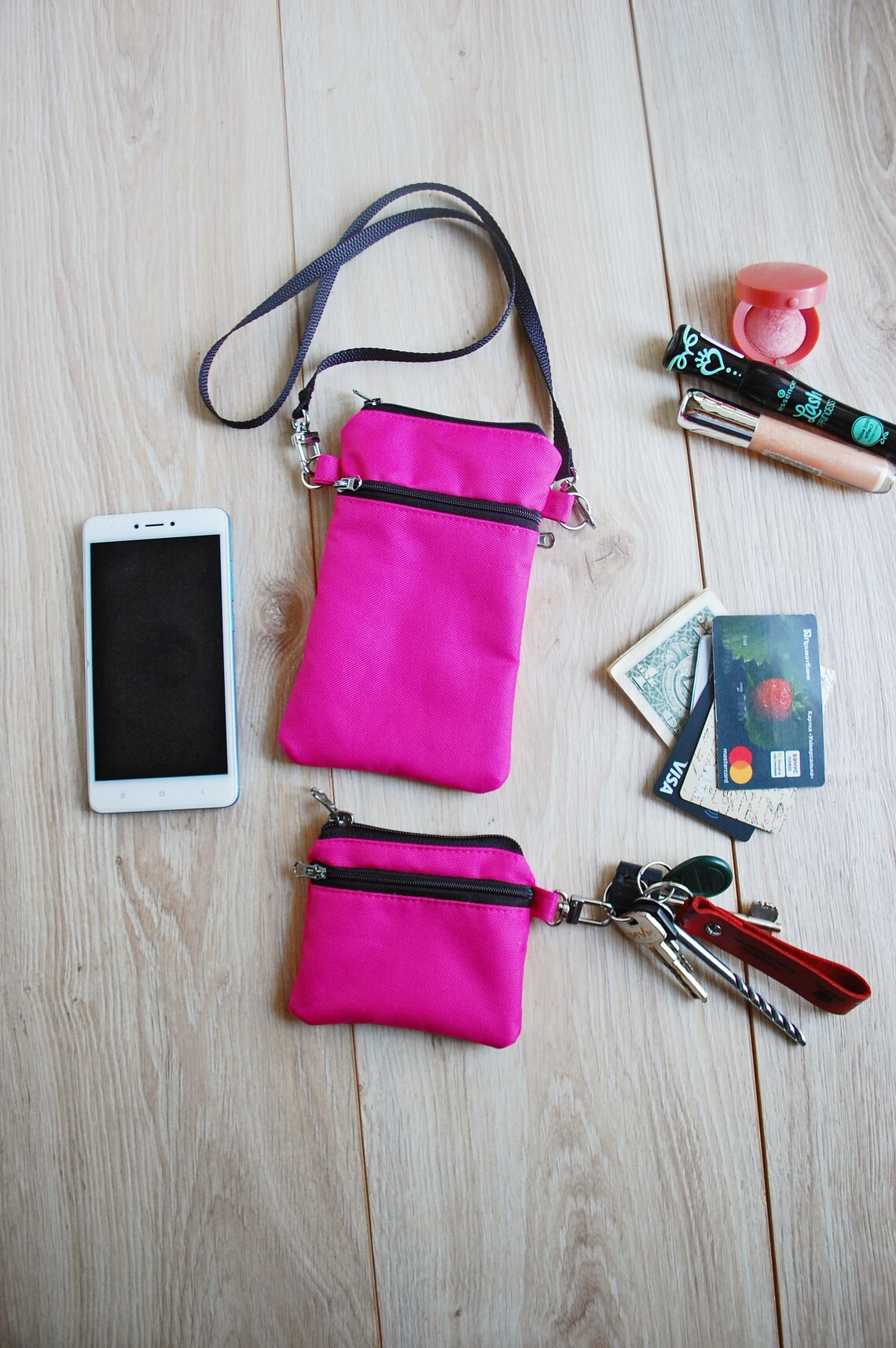 Cell Phone Pouch With Neck Strap Lanyard Small Neck Bag Purse Etsy