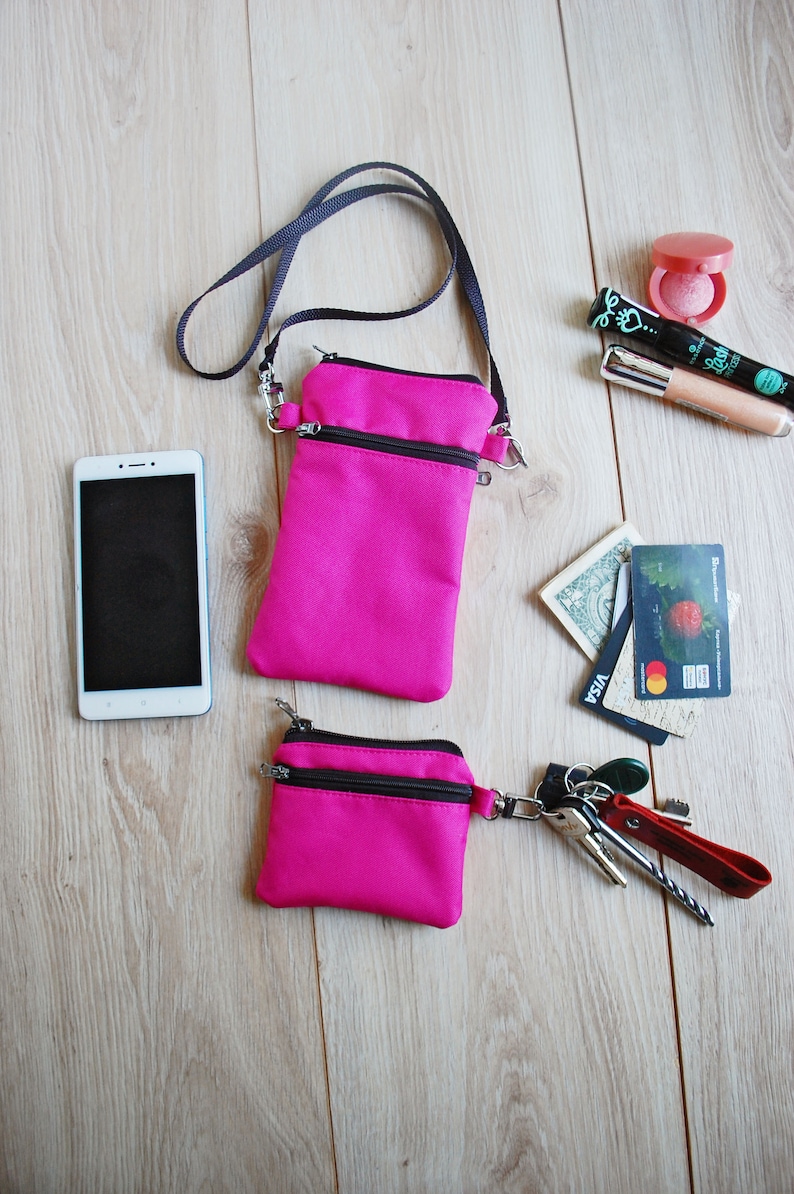 Cell Phone Pouch With Neck Strap Lanyard Small Neck Bag Purse Etsy