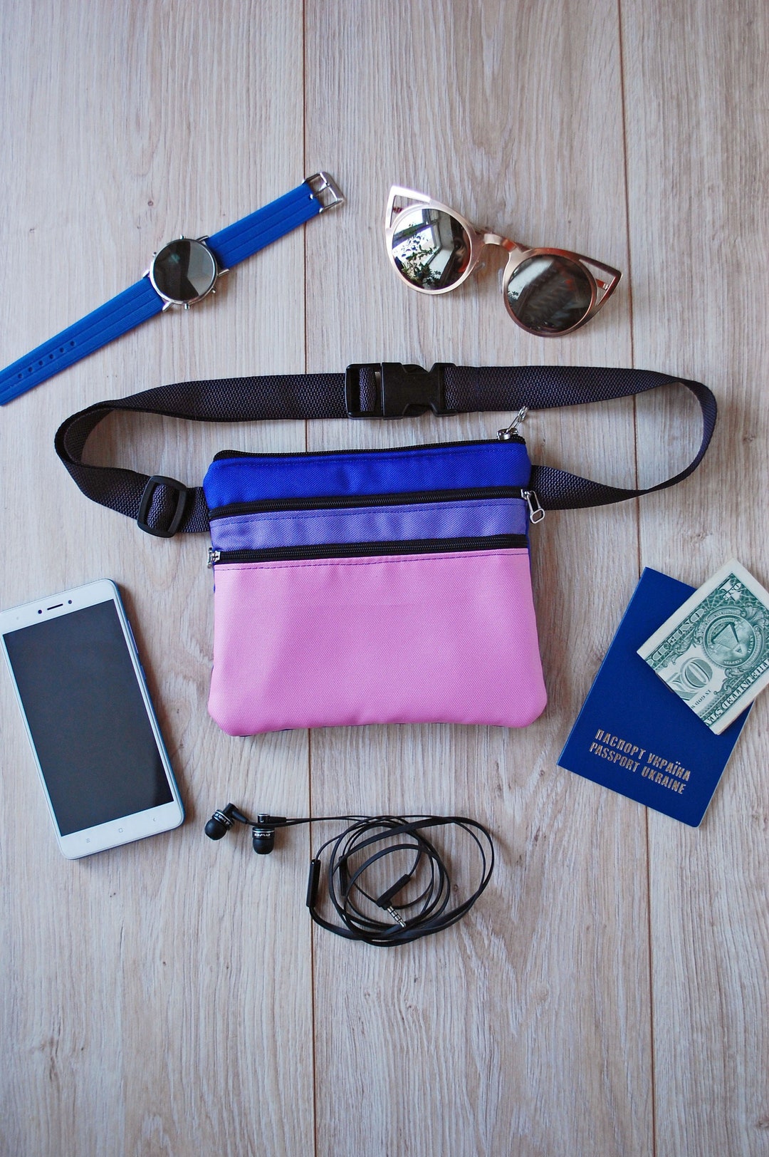 Pink Lilac Fanny Pack for Women Small Bum Bag for Phone and Money Waterproof Hip Pouch Flat Waxed Belt Purse Etsy Ireland