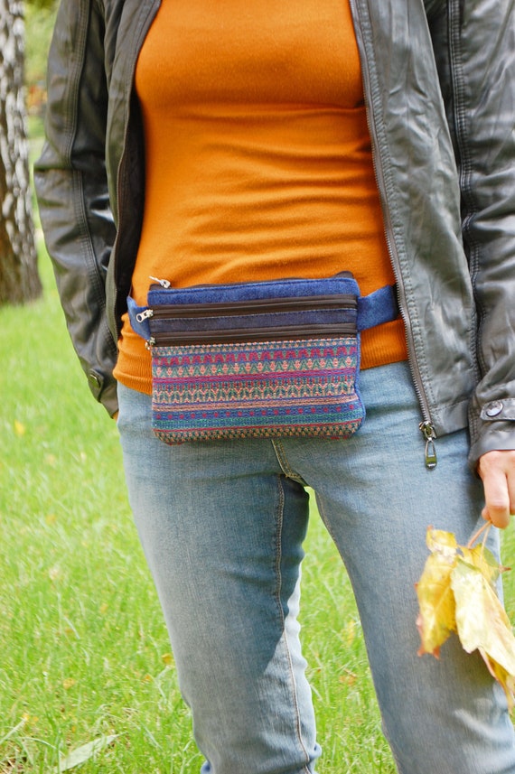 Blue Fanny Pack Pouch for Women Boho Hippie Waist Bag Ethnic | Etsy