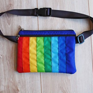 Rainbow Fanny Pack, LGBT Pride Accessory, Waterproof Waist Bag, Nylon Hip Pouch, Belt Wallet image 4