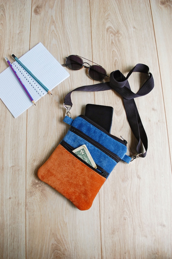 Blue Cross Body Pouch Mini Purse for Men and Women Crossbody Bag for Cell Phone Cross Shoulder Wallet for ID and Money Etsy Canada