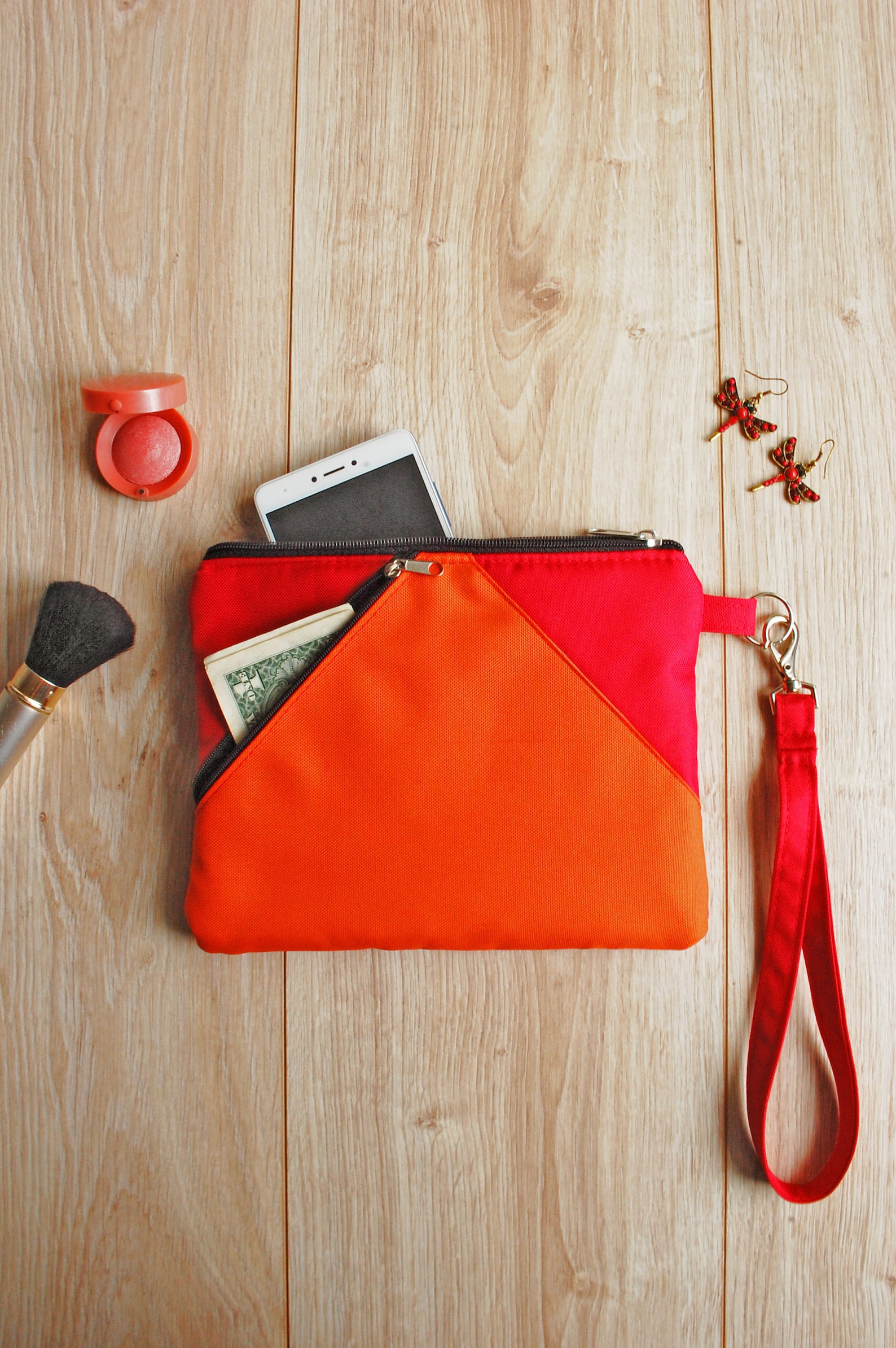 Women Wristlet Pouch Wrist Handbag With Strap Travel Purse Etsy UK