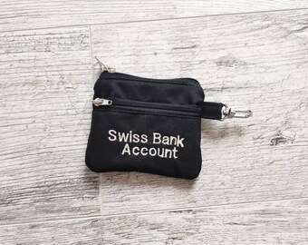 Small Custom Coin Purse, Personalized Money Pouch, Cards Holder Pouch, Customized Keychain Bag