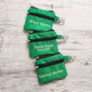 Customized Coin Pouch, Your Text Gift, Personalized Cards Cash Coin Purse, Money Change Bag, Small Key Chain Bag
