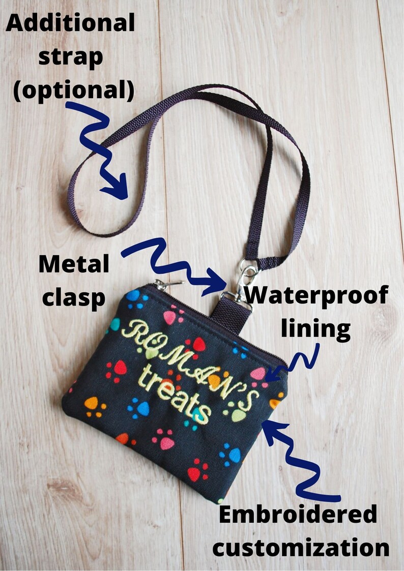 Dog Treat Pouch Bag With Clip Personalized Dogs Treat Pouch Etsy