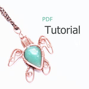 Tutorial/Wire Wrapped Baby Sea Turtle Pendant Tutorial/PDF Tutorial