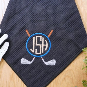 Personalized Golf Towel - Monogrammed Golf Towel - Golf Gift - Embroidered 3 letters monogram Christmas present