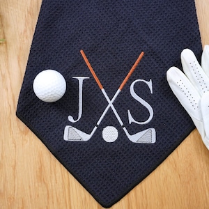 Personalized Golf Towel Monogrammed Golf Towel Golf Gift Embroidered image 1