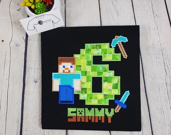 Download Minecraft birthday shirt | Etsy