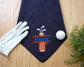 Monogrammed Golf Towel: Personalized Embroidered Microfiber Golf Gift