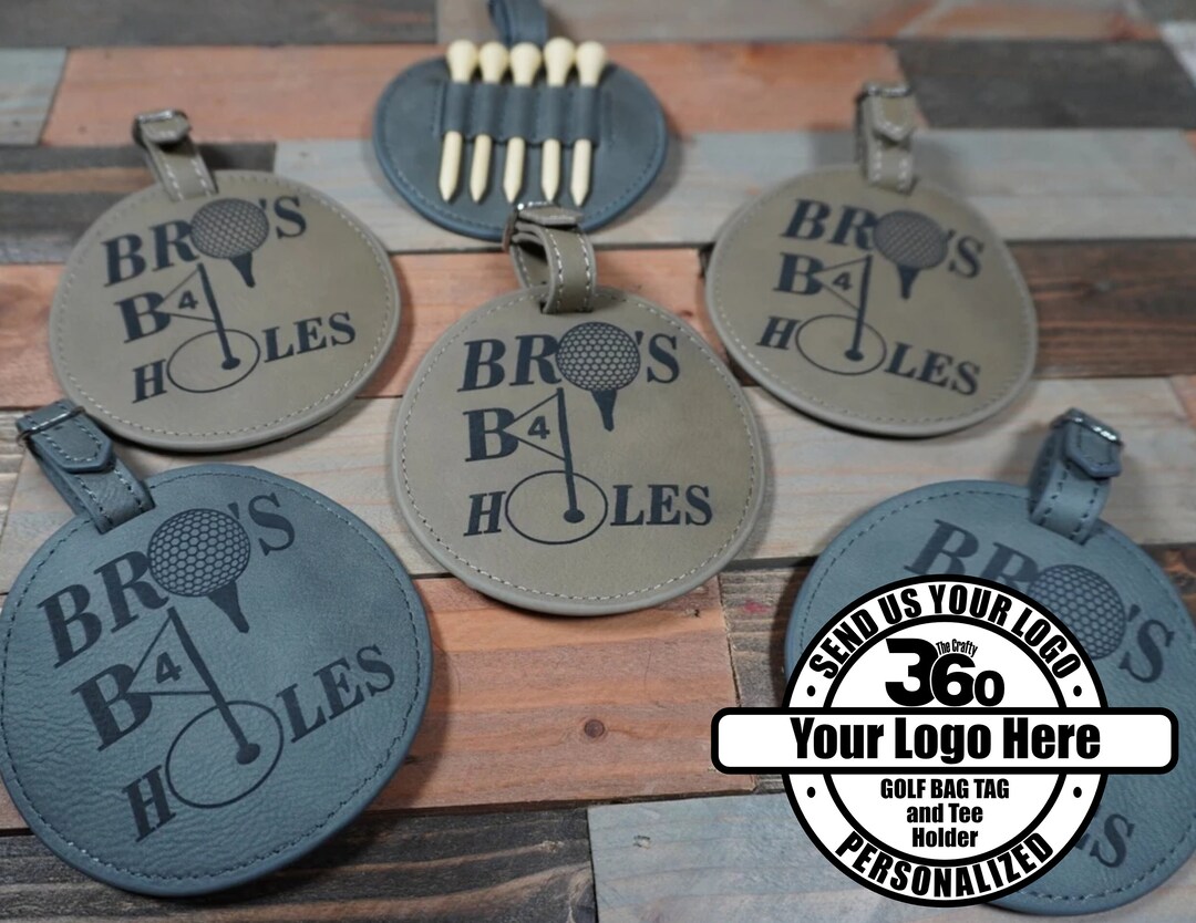 Team Logo Golf Bag Tag and Tee Holder Tournament Personalized Golf Gifts for Men or Woman Your