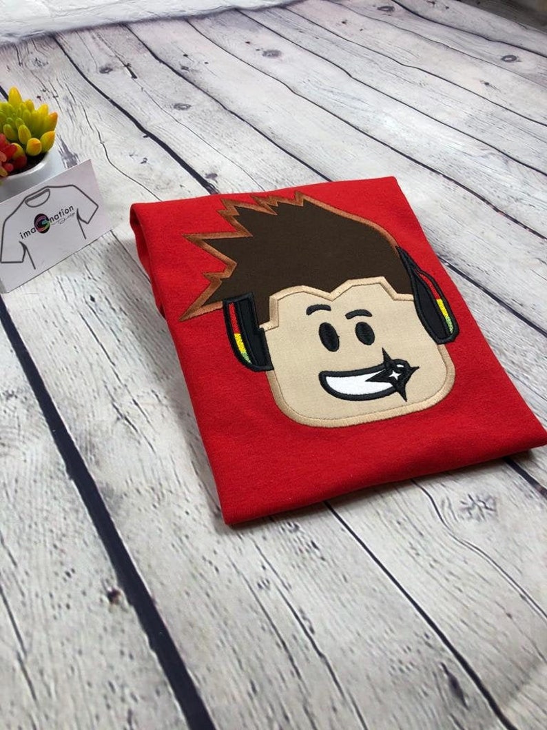 Stocking Stuffers Embroidered Roblox Birthday Shirt Etsy - how to put two shirts on roblox