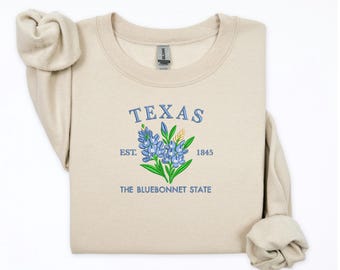 Embroidered State Flower Sweatshirt | Custom Floral USA Pride Crewneck