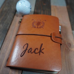 Personalized Leather Golf Scorecard Holder: Engraved Golfer Gift