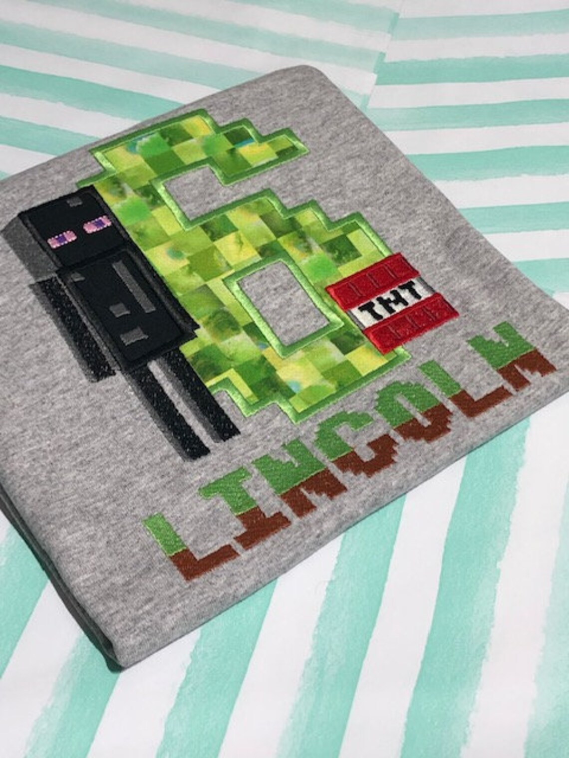 Embroidery Enderman Minecraft Birthday Shirt Personalized With Etsy