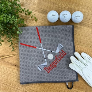 Personalized Embroidered Golf Towel: Monogrammed Microfiber Golf Gift