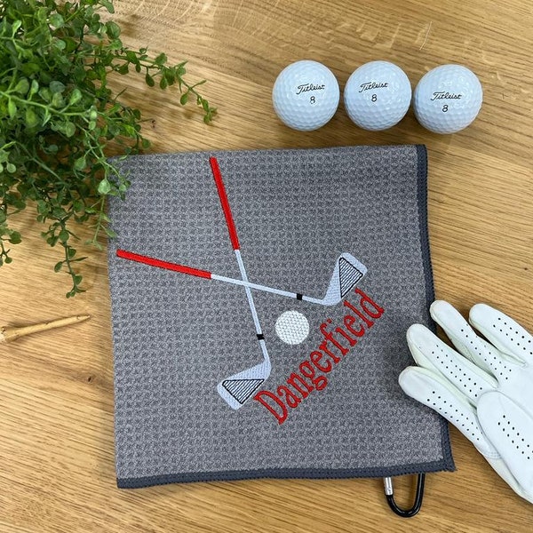 Personalized Golf Towel with name - Monogrammed Golf Towel - Golf Gift - Embroidered - Golf Balls No included in this listing