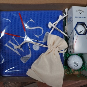 Personalized Golf Gift Box: Monogrammed Towel, Balls & Tees