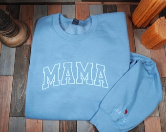 Embroidered Mama Sweatshirt, Mama Est Sweatshirt, Mothers Day Gift, Cool Mom, First Mothers Day Gift, Personalized Gift, Mom Life Shirt