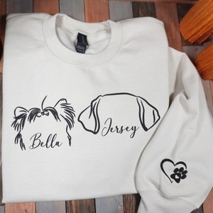 Sweat oreilles de chien personnalisé avec nom, sweat chien personnalisé, sweat maman chien personnalisé, cadeau papa chien pour animal de compagnie cadeau pour lui, amoureux des animaux de compagnie