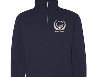 Personalized Embroidered Golf Quarter Zip Sweatshirt: Golfer Gift