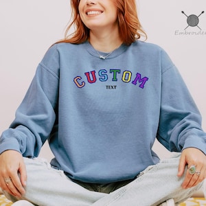 Embroidered Varsity Crewneck: Comfort Colors Custom Sweatshirt