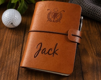 Personalized Leather Golf Scorecard Holder: Engraved Golfer Gift