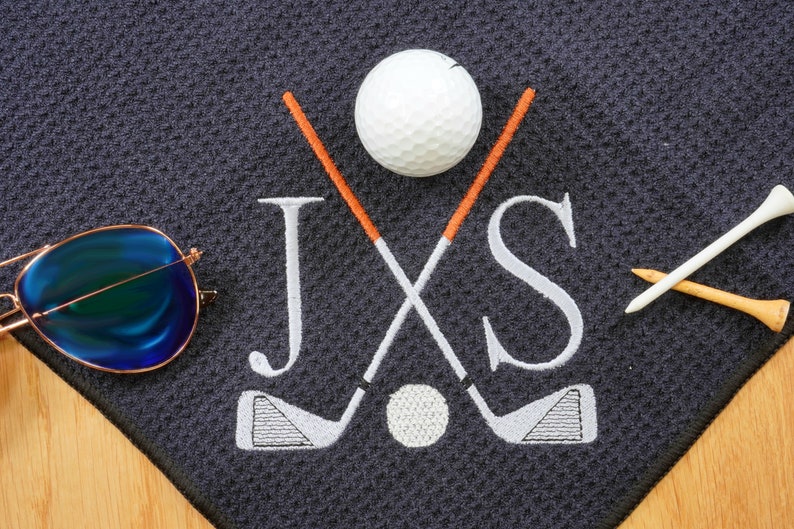 Personalized Golf Towel Monogrammed Golf Towel Golf Gift Embroidered image 2