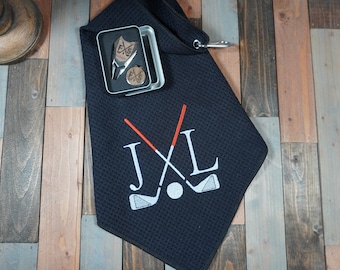 Set de regalo de golf personalizado: toalla con monograma, herramienta para cortar chuletas y marcador de bola