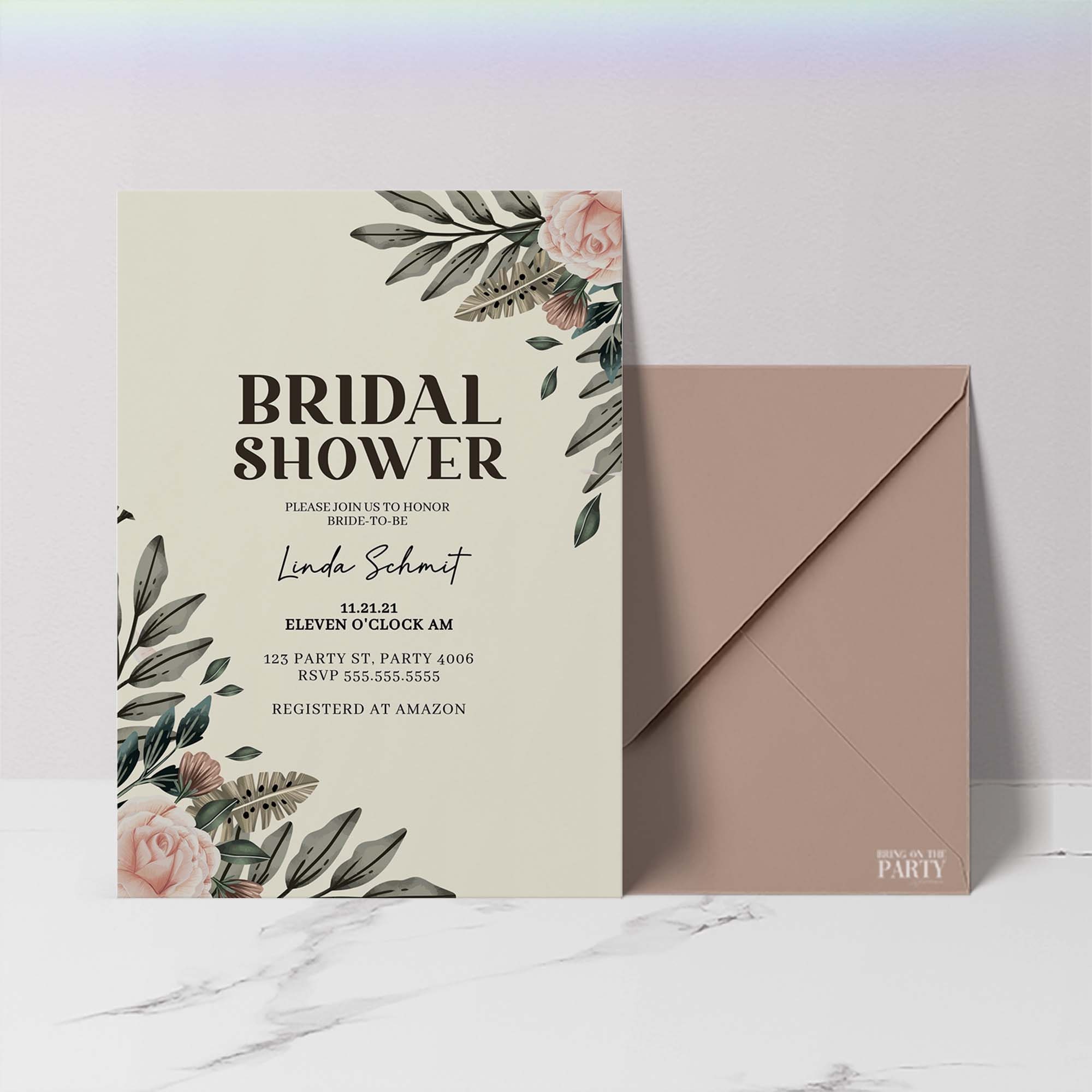 Boho bridal shower invitation boho bridal shower invitation template