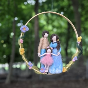Needle felted Custom and Personalized family mobile, Mother&#39;s Day gift, Father&#39;s Day gift, baby shower gif, CUSTOMIZED FAMILY MOBILE!