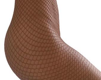 Skin Tone Fishnet Stockings | Nude Hosiery | Carnival Stockings | Fishnets | Party Accessory | Nude Stockings | Brown Stockings