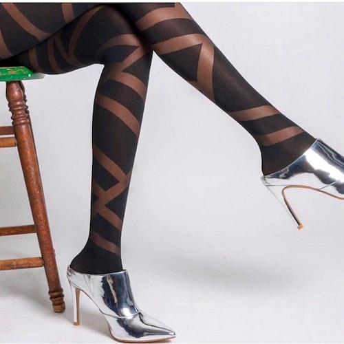 Chaos Print Womens Stockings Sheer 