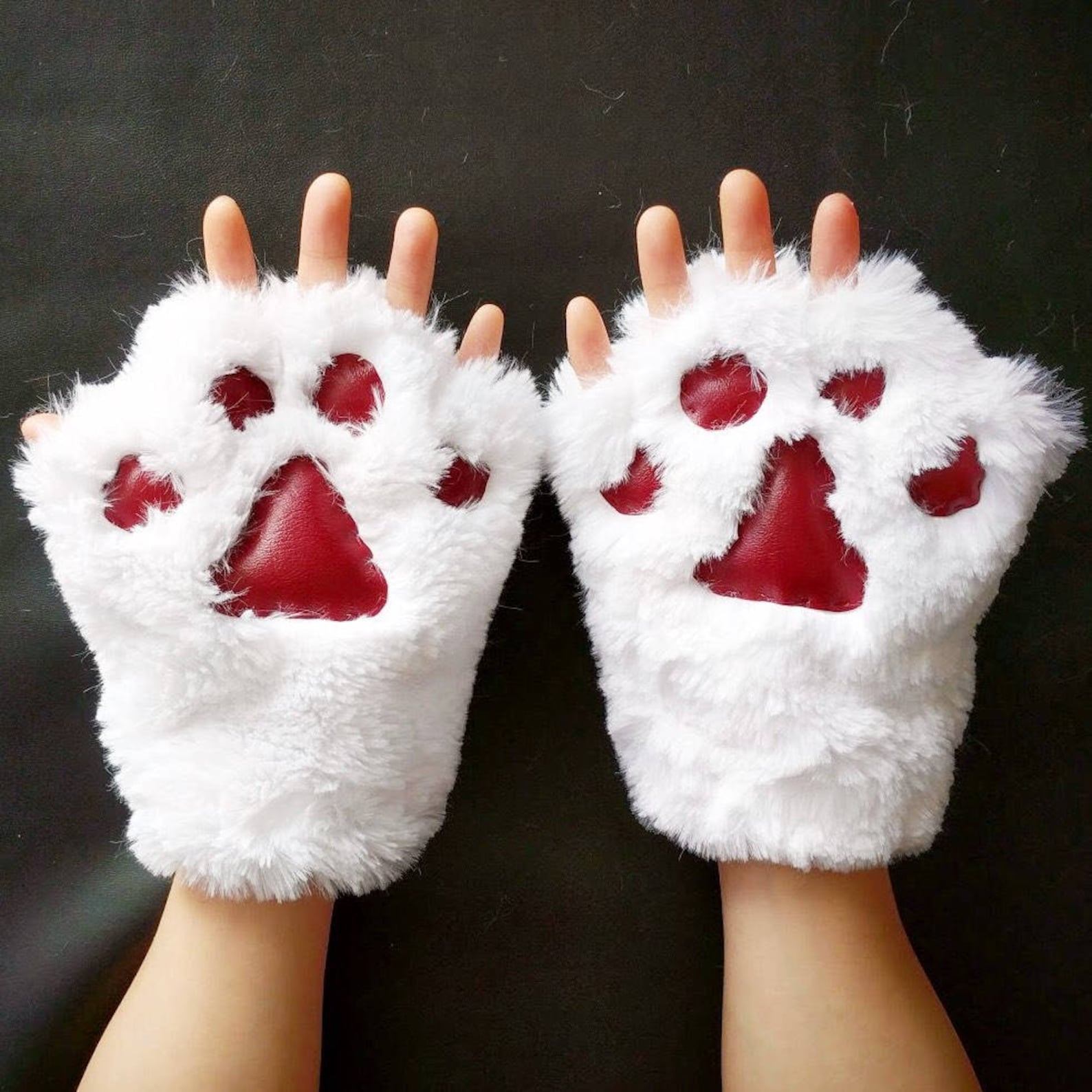 White Cat Paw Gloves for Kids and Adults Hand Sewn Fur Etsy