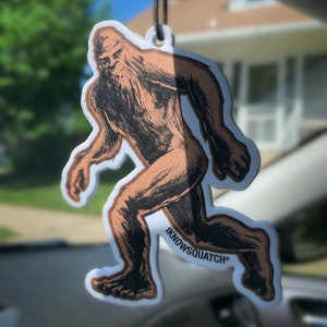 bigfoot air freshener iknowsquatch air freshener die cut air freshener Sasquatch Squatch