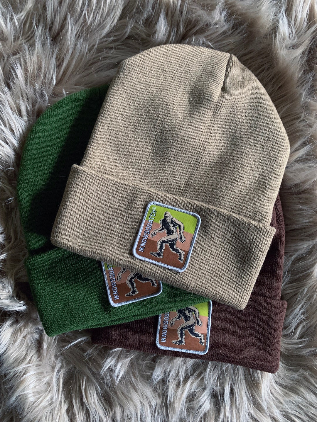 Bigfoot / Sasquatch Black Beanie Hat - Skull Cap Toboggan TK-173 (Free Shipping)