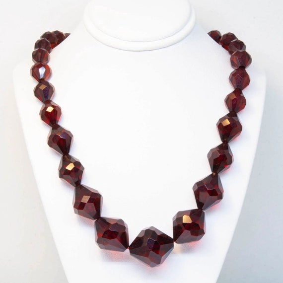 Single Cherry Amber Bakelite Necklace