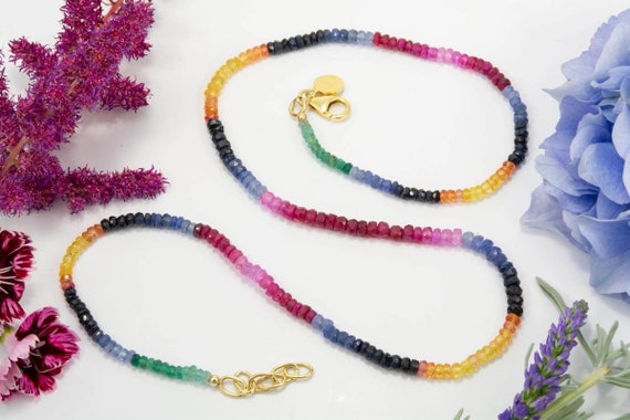 Rainbow Sapphire Bead Strand